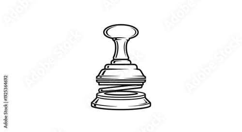 Hand-drawn illustration of a plunger with a spring, symbolizing cleaning and maintenance
