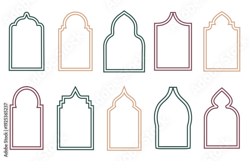 Decorative oriental window collection.