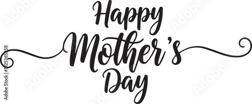 Mother's Day greeting card with Happy Mother's Day text on white background