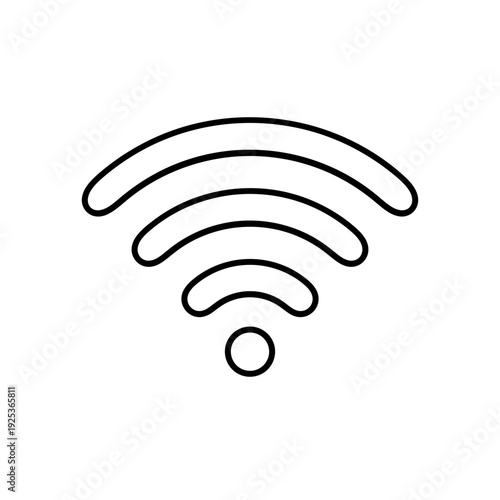 WiFi Outline Icon Isolated on Transparent Background. Wireless Internet Connection Symbol. Vector Illustration