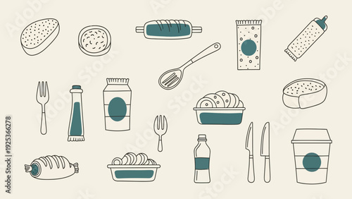 Elegant hand-drawn outline vector collection of various autumn leaves and acorns, perfect for fall season designs and nature-inspired crafts