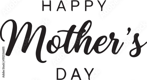 Mother's Day greeting card with Happy Mother's Day text on white background