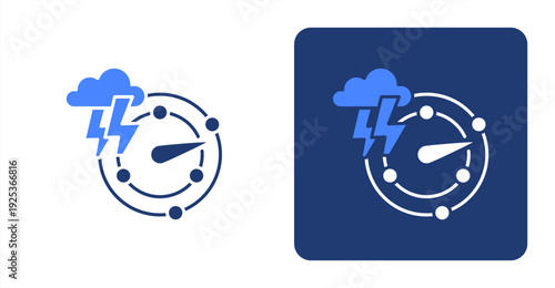 Storm Tracking icon, with contrast background.