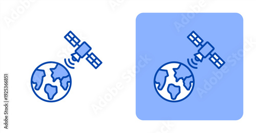 Satellite Monitoring icon, with contrast background.