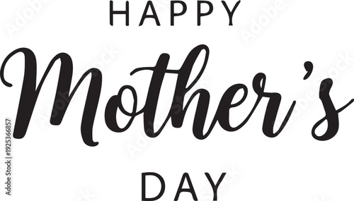 Mother's Day greeting card with Happy Mother's Day text on white background