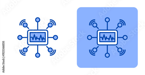 Sensor Network icon, with contrast background.