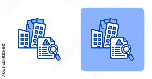 Damage Assessment icon, with contrast background.