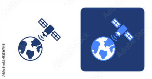 Satellite Monitoring icon, with contrast background.