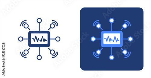 Sensor Network icon, with contrast background.