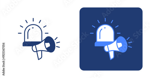 Emergency Broadcast icon, with contrast background.