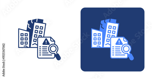 Damage Assessment icon, with contrast background.