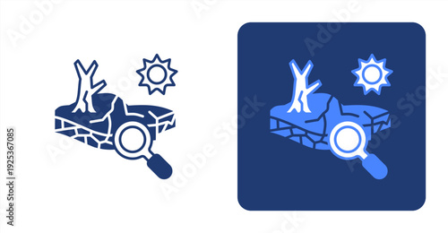 Drought Analysis icon, with contrast background.