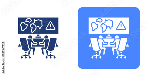 Crisis Command icon, with contrast background.