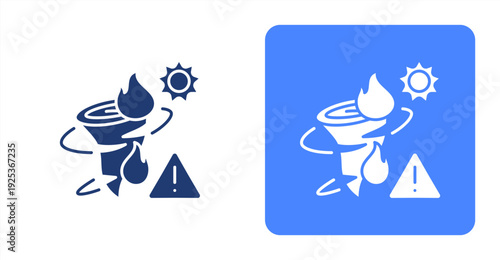 Climate Hazard icon, with contrast background.
