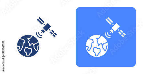 Satellite Monitoring icon, with contrast background.