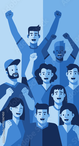 Diverse Group of People Celebrating Together.