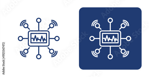 Sensor Network icon, with contrast background.