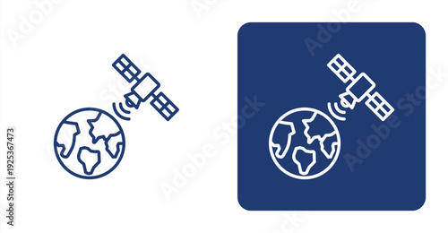 Satellite Monitoring icon, with contrast background.