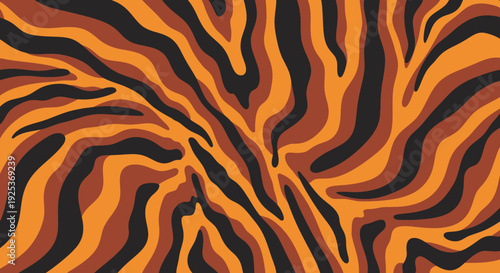 Vibrant tiger stripe pattern with orange and black stripes.