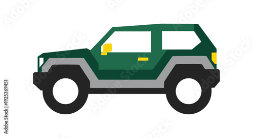 Green SUV vehicle illustration on white background.