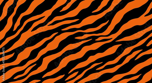 Vibrant orange and black tiger stripe pattern background.