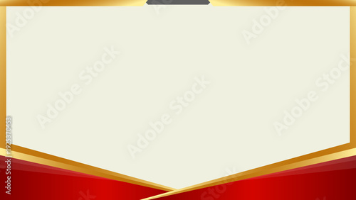 Background Red and Gold Elegant Certificate Frame with Blank Space for Invitation or Award Announcement