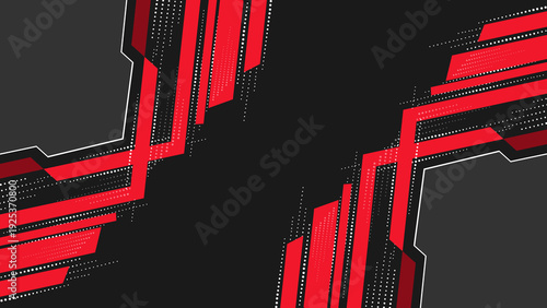Red and Black Abstract Tech Background With Geometric Lines and Futuristic Digital Design