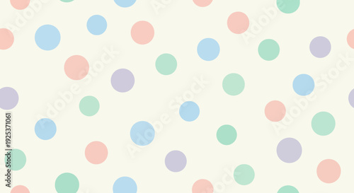 Pastel colored dots pattern illustration on a soft background viewed from directly above