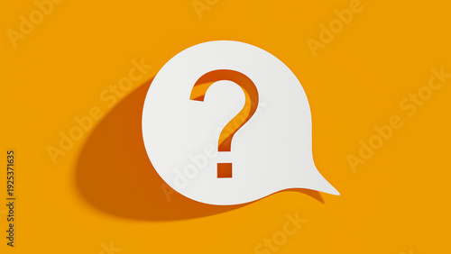 question mark in a speech bubble in the form of a paper cutout, FAQ help support concept, support service for answering questions and solving problems