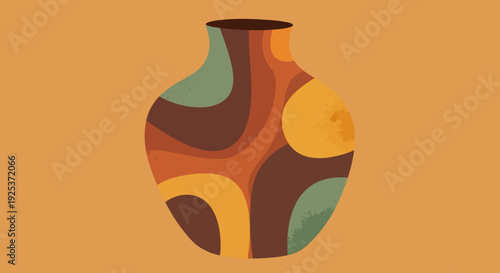 Abstract Organic Shaped Vase with Earthy Tones.