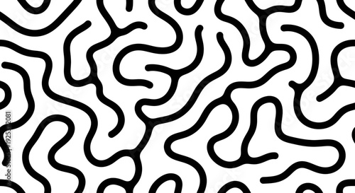 Abstract Organic Black and White Pattern.