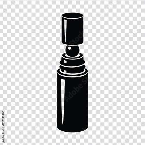 Black silhouette of a cylindrical bottle with a dropper cap