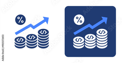 Inflation Rate icon, with contrast background.