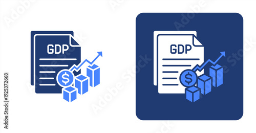 Gdp Analysis icon, with contrast background.