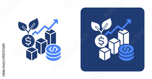 Economic Growth icon, with contrast background.