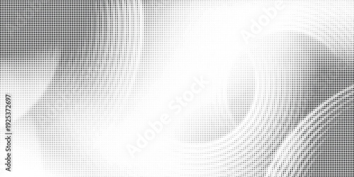 Dot fade gradient. Comic halftone background. Pop art pattern. Cartoon duotone print. Anime black white backdrop. Monochrome banner with half tone effect. Gradation frame. Vector illustration