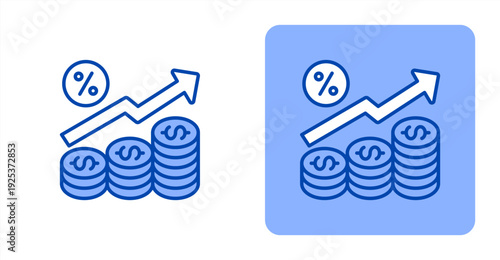 Inflation Rate icon, with contrast background.