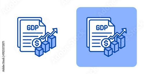 Gdp Analysis icon, with contrast background.