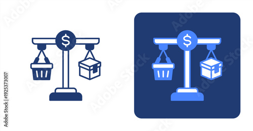 Supply Demand icon, with contrast background.
