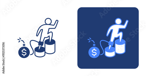 Public Debt icon, with contrast background.