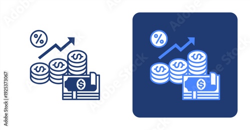 Interest Rate icon, with contrast background.