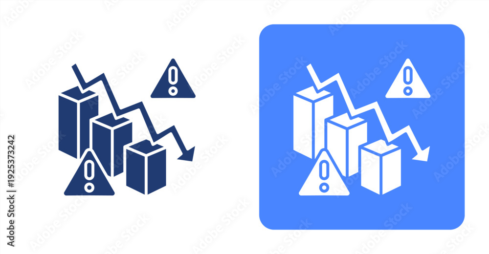 Fototapeta premium Economic Risk icon, with contrast background.