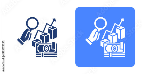 Financial Overview icon, with contrast background.