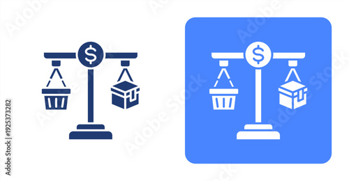 Supply Demand icon, with contrast background.