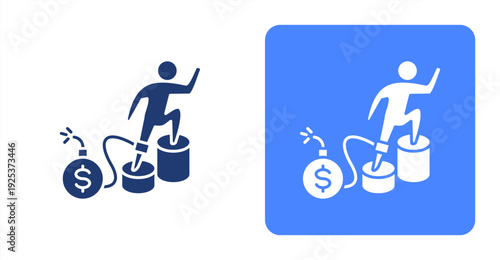 Public Debt icon, with contrast background.