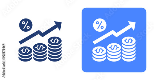 Inflation Rate icon, with contrast background.
