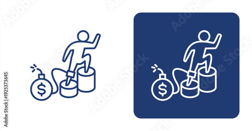 Public Debt icon, with contrast background.