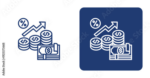 Interest Rate icon, with contrast background.