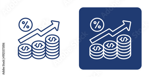 Inflation Rate icon, with contrast background.