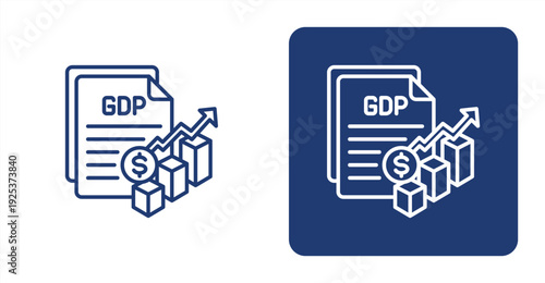 Gdp Analysis icon, with contrast background.